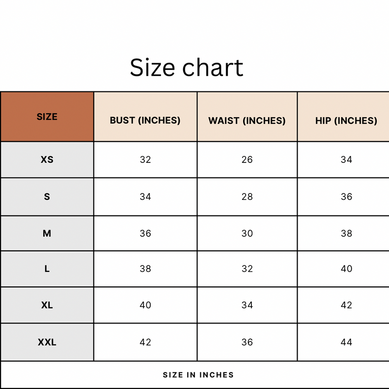 Size chart