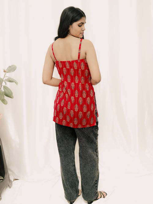 Blush Berry Stripe Kurti